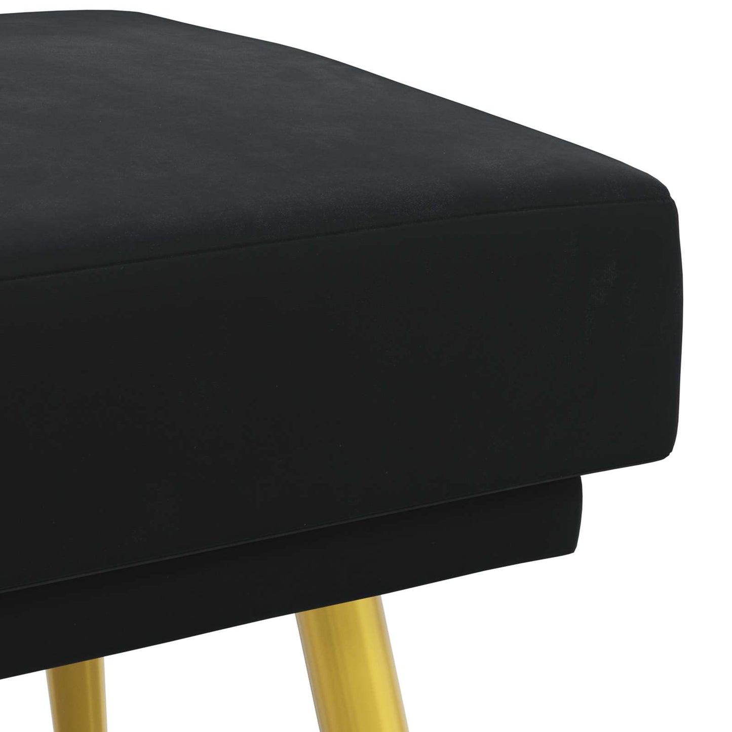 vidaXL Διπλή Επίστρωση Πάγκος Μαύρο 120 x 45 x 46 εκ Βελούδο