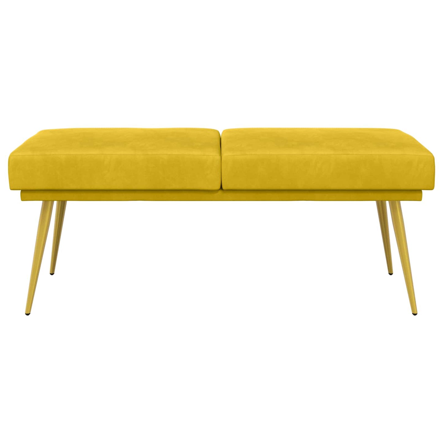 vidaXL Διπλή Επίστρωση Πάγκος Κίτρινο 120 x 45 x 46 εκ Βελούδο
