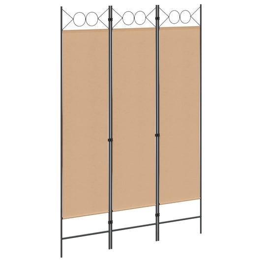 vidaXL 3-Panel Room Divider Μπεζ 120 x 180 cm Ύφασμα