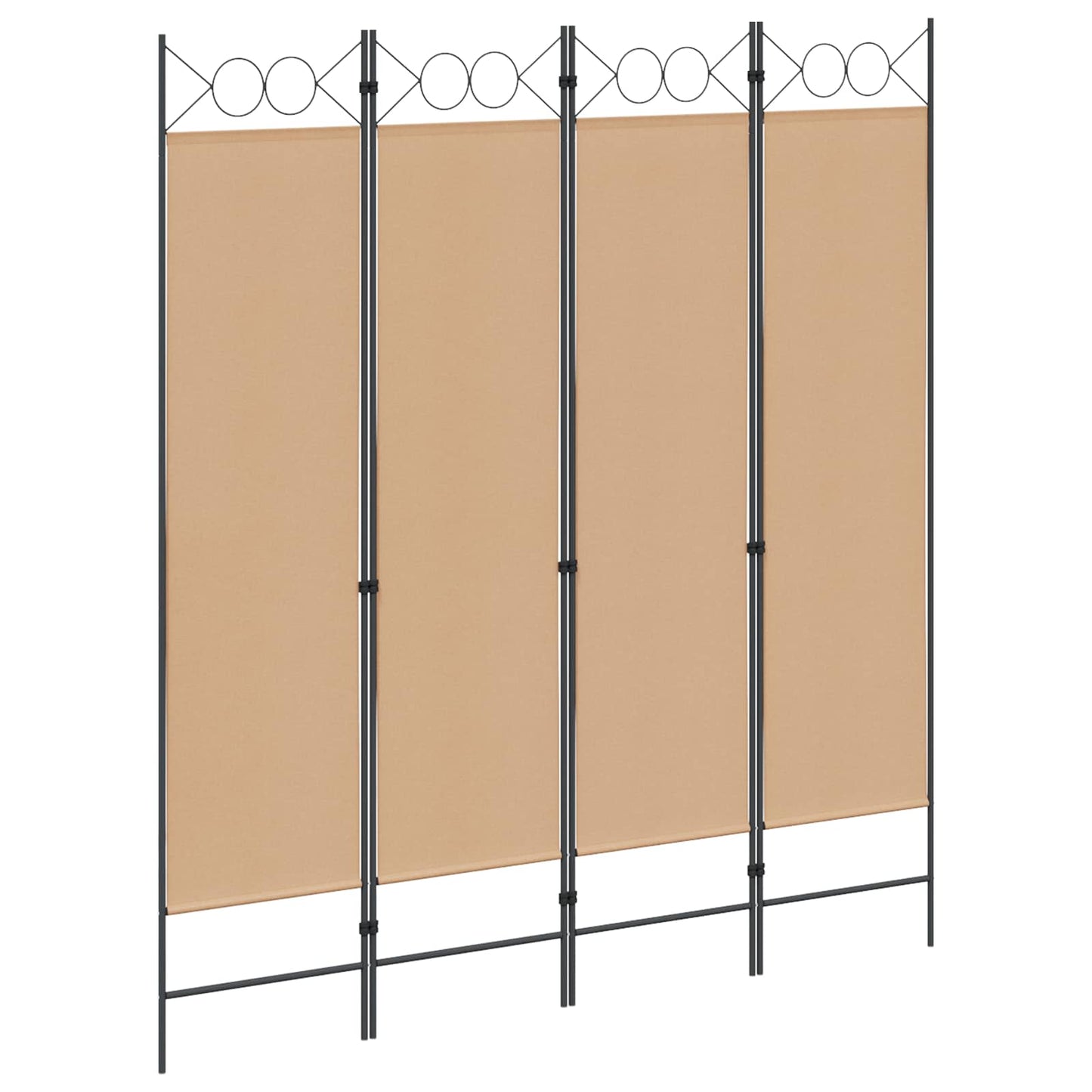 vidaXL 4-Πίνακας Διαχωριστικός Μπεζ 160 x 180 cm Ύφασμα