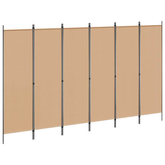 vidaXL Διαχωριστικό Δωματίου 6-Πάνελ Μπεζ 300 x 180 cm Ύφασμα