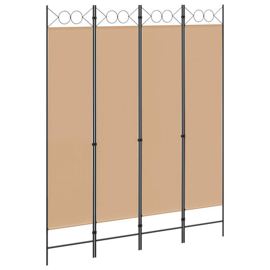 vidaXL 4-Πίνακας Διαχωριστικός Μπεζ 160 x 200 cm Ύφασμα