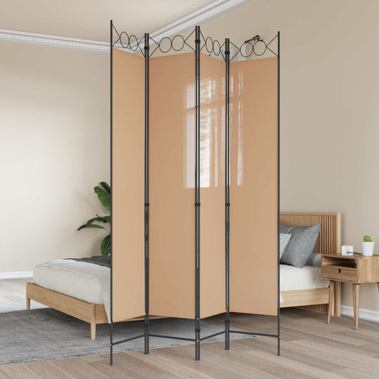 vidaXL 4-Πίνακας Διαχωριστικός Μπεζ 160 x 220 cm Ύφασμα