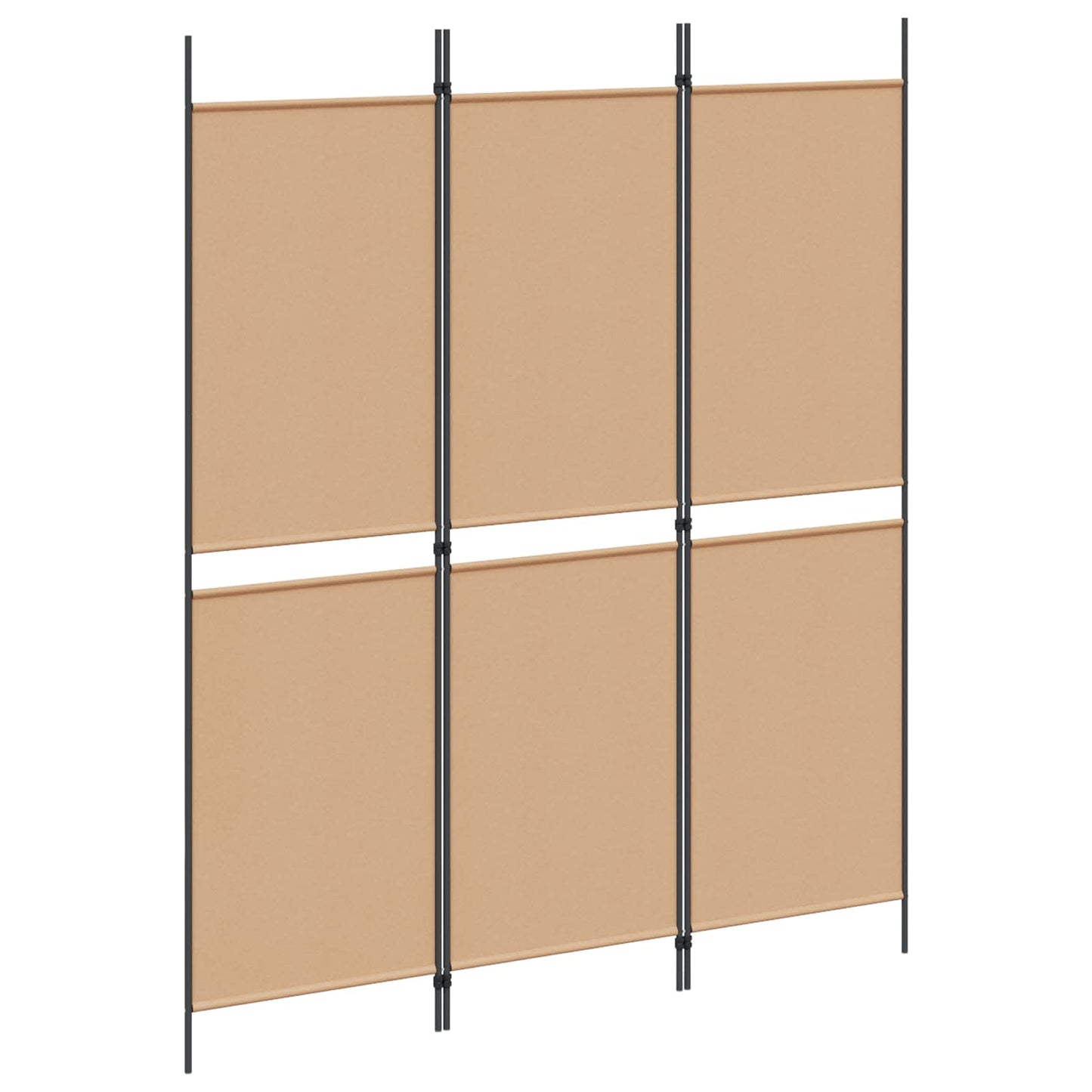 vidaXL 3-Panel Room Divider Μπεζ 150 x 180 cm Ύφασμα