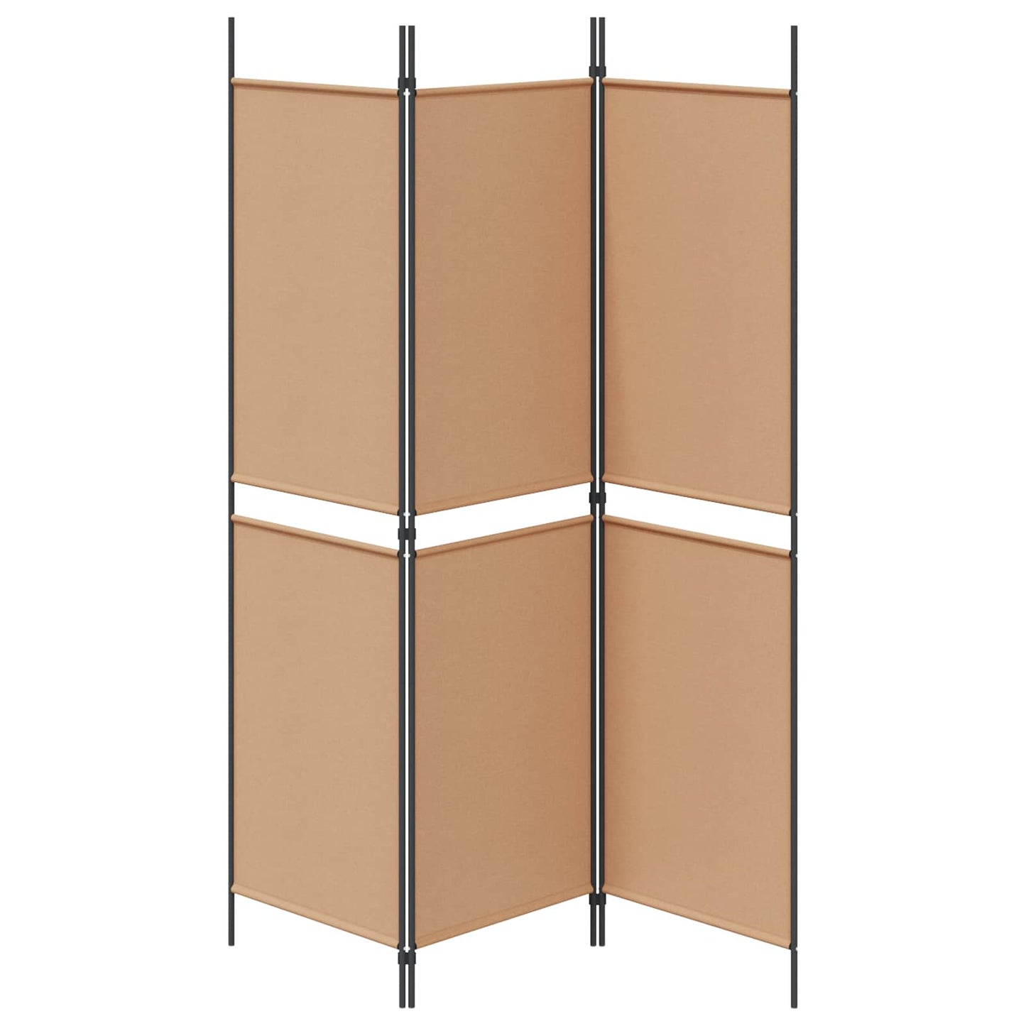 vidaXL 3-Panel Room Divider Μπεζ 150 x 180 cm Ύφασμα