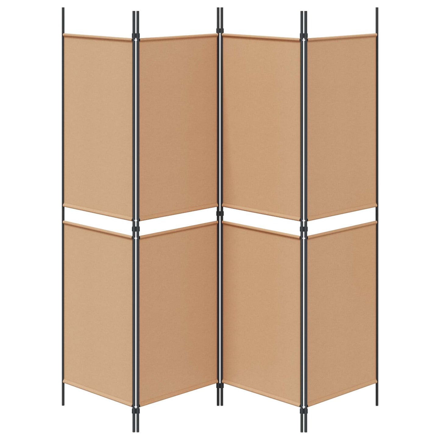 vidaXL Διαχωριστικό Δωματίου 4-Πανέλων Μπεζ 200 x 180 cm Ύφασμα