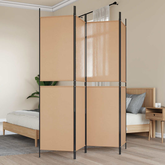 vidaXL 4-Πίνακας Διαχωριστικός Μπεζ 200 x 200 cm Ύφασμα