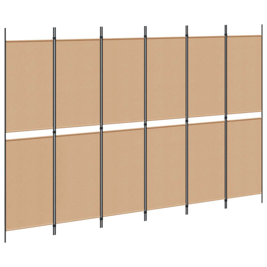 vidaXL Διαχωριστικό Δωματίου 6-Πάνελ Μπεζ 300 x 200 cm Ύφασμα