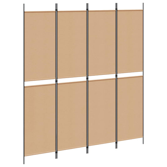 vidaXL Διαχωριστικό Δωματίου 4 Πάνελ Μπεζ 200 x 220 cm Ύφασμα