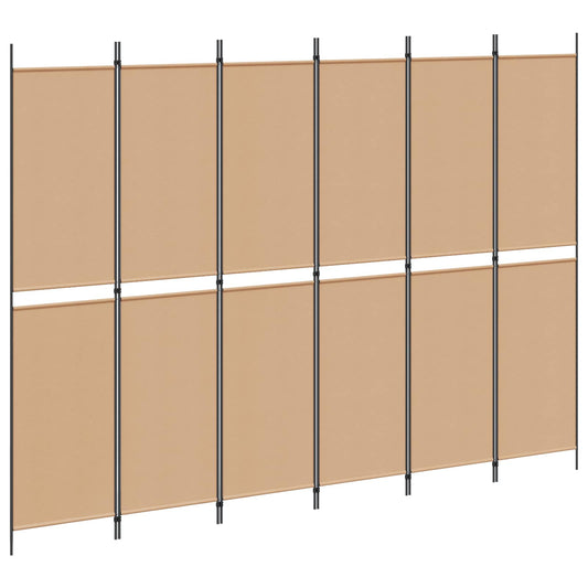 vidaXL Διαχωριστικό Δωματίου 6-Πάνελ Μπεζ 300 x 220 cm Ύφασμα