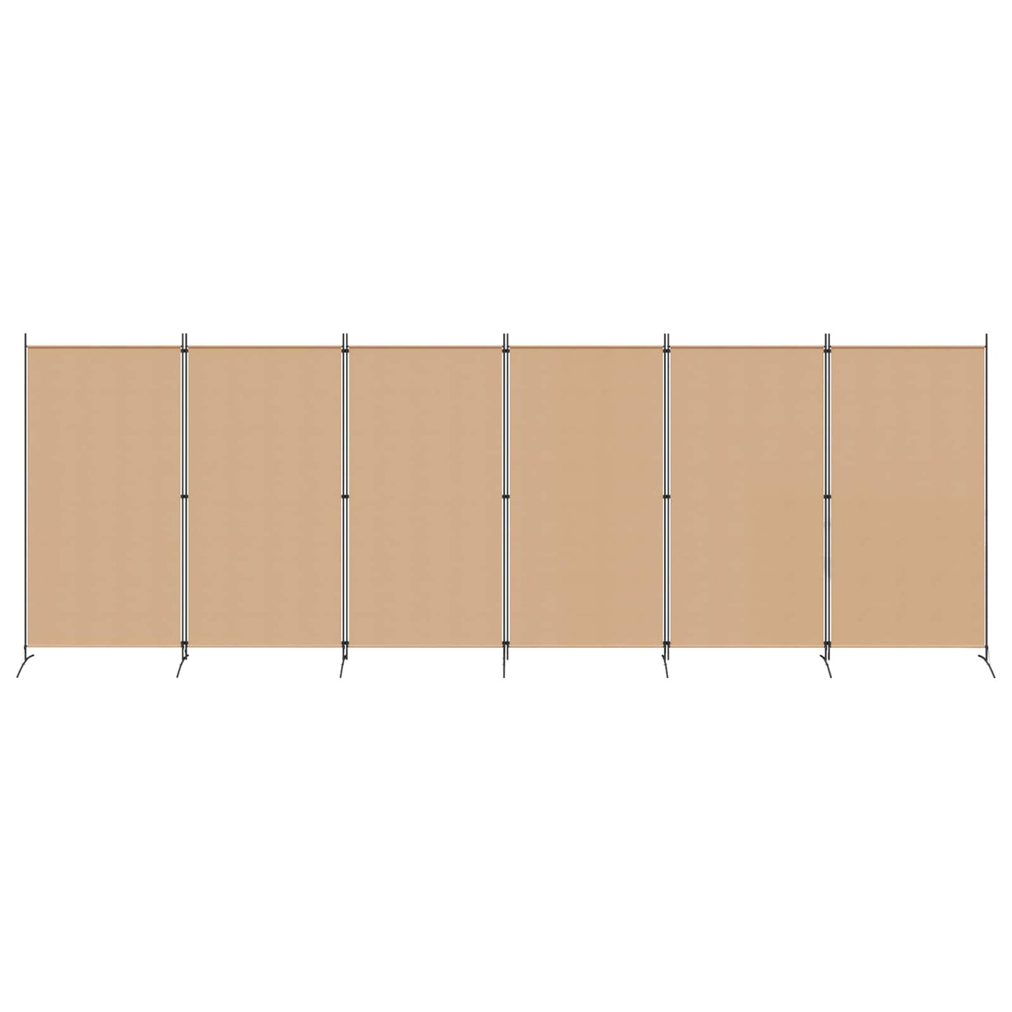 vidaXL Διαχωριστικό Δωματίου 6-Πάνελ Μπεζ 520 x 180 cm Ύφασμα