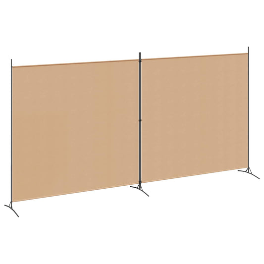 vidaXL Δίαυλος Δωματίου 2 Πάνελ Μπεζ 348 x 180 cm Ύφασμα