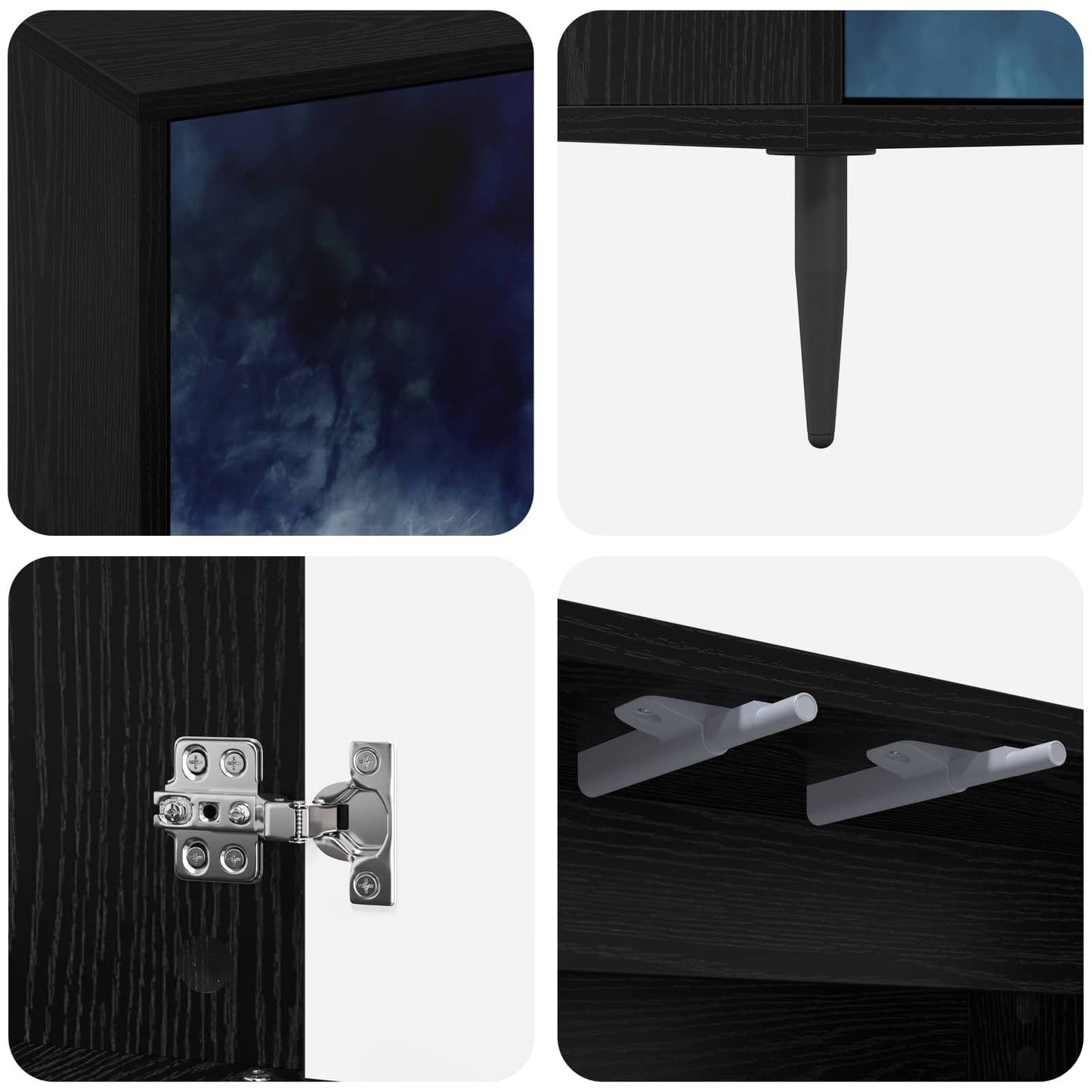 vidaXL Πλαϊνό γραφείο RAALTE Μαύρη Δρυς 69 x 33 x 76 εκ.