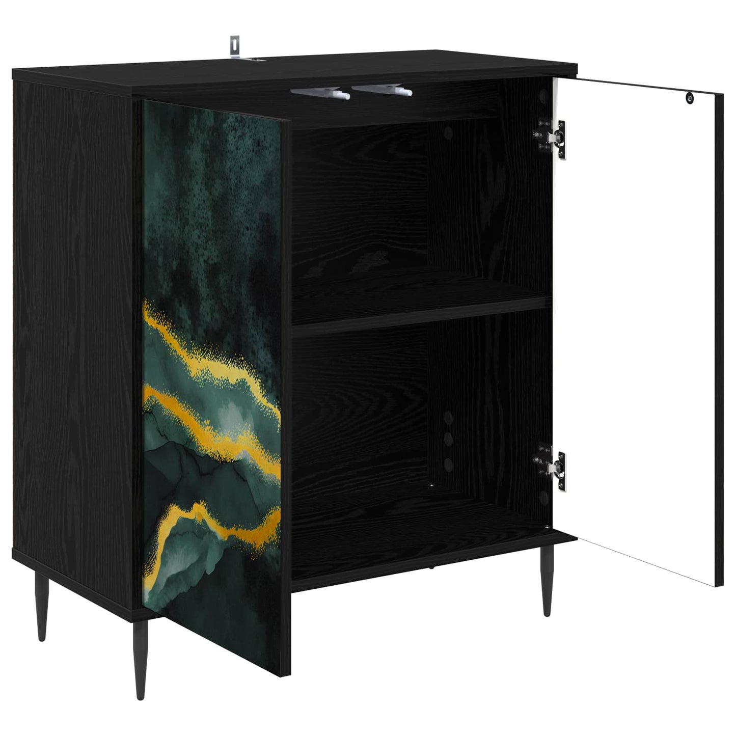 vidaXL Πλαϊνό γραφείο WIJHE Μαύρη Δρυς 69 x 33 x 76 εκ.
