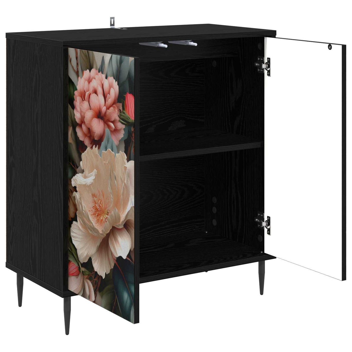 vidaXL Πλαϊνό γραφείο BORNE Μαύρη Δρυς 69 x 33 x 76 εκ.