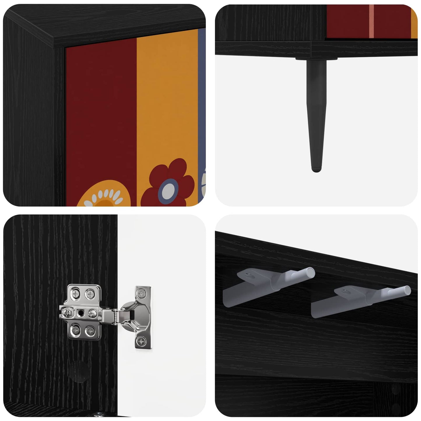 vidaXL Πλαϊνό γραφείο ESSEN Μαύρη Δρυς 69 x 33 x 76 εκ.