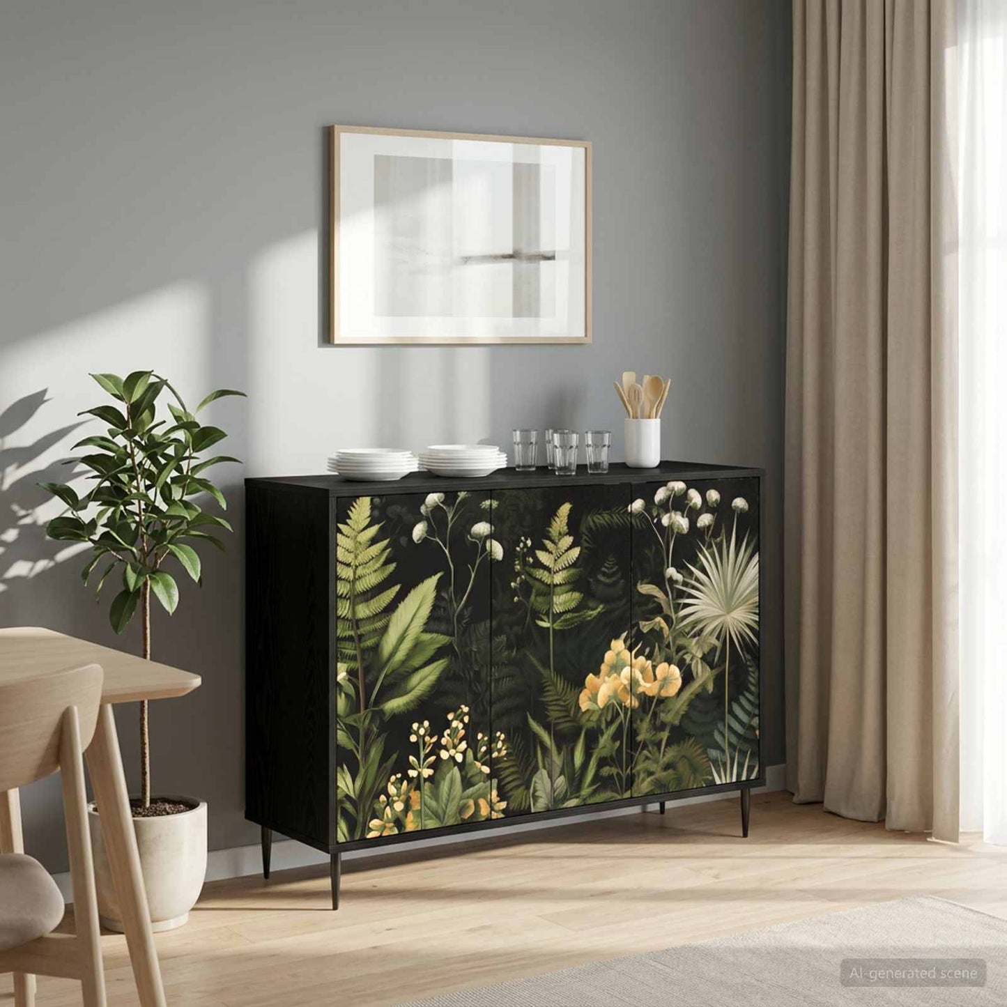 vidaXL Πλαϊνό γραφείο RHENEN Μαύρη Δρυς 102 x 33 x 76 εκ.