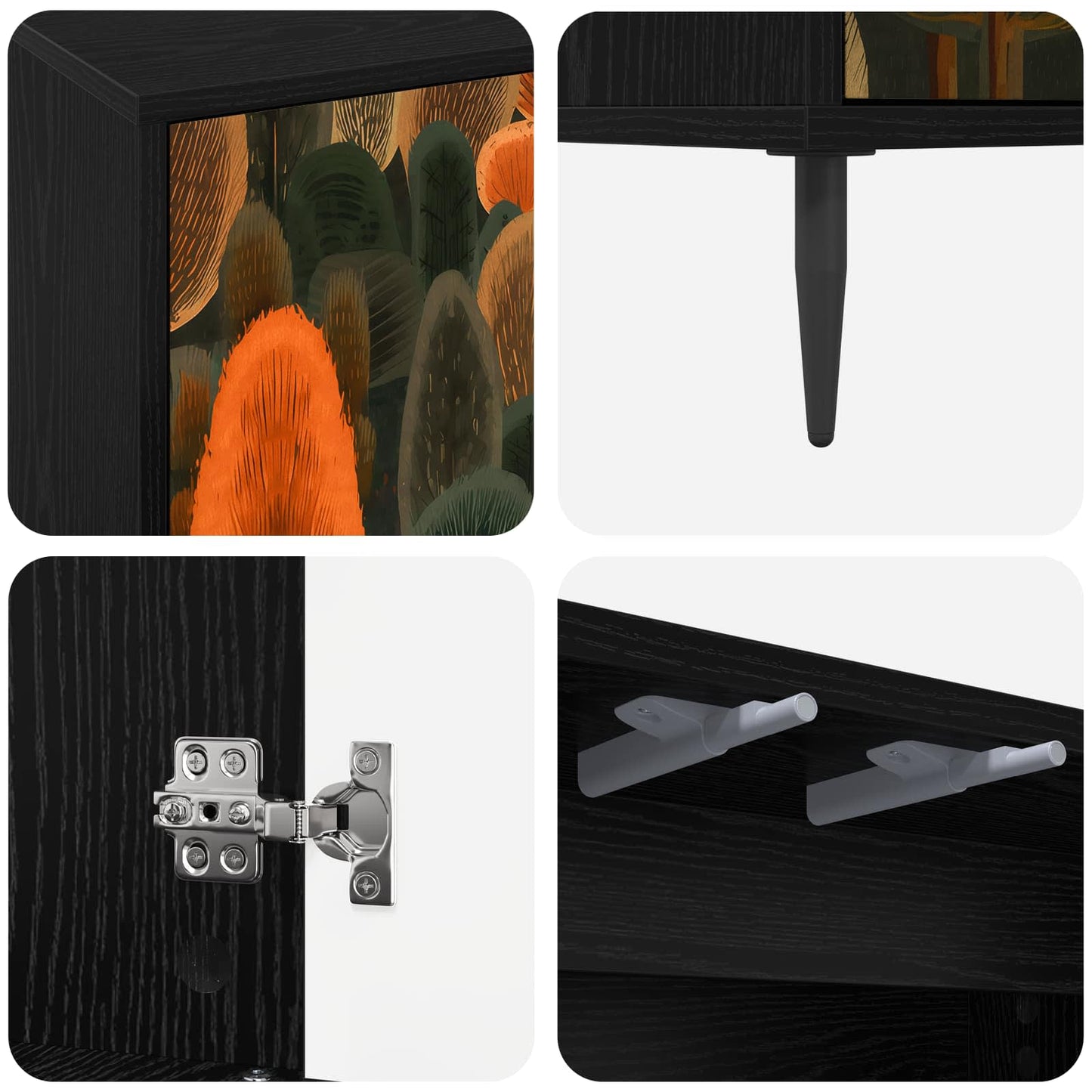 vidaXL Πλαϊνό γραφείο ZAANDAM Μαύρη Δρυς 102 x 33 x 76 εκ.