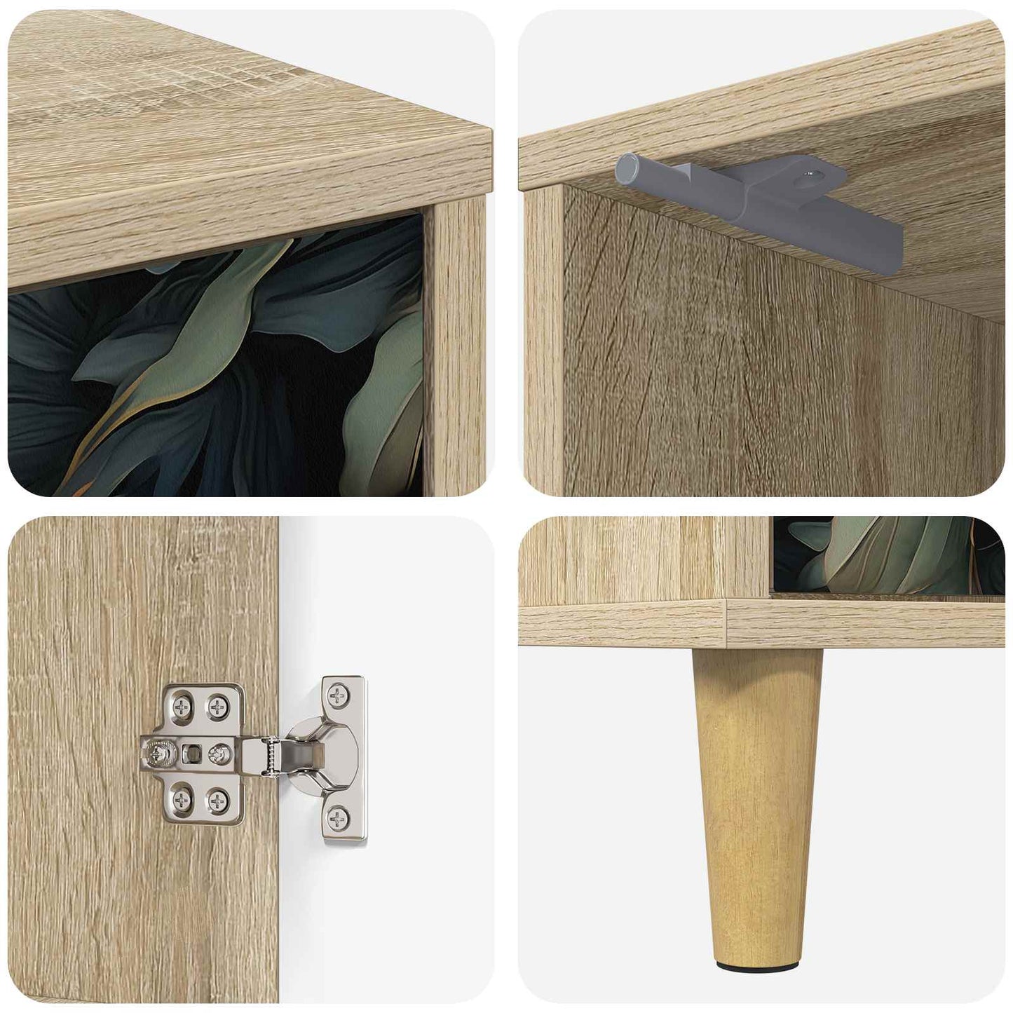 vidaXL Κομοδίνο LOCHEM Sonoma Δρυς 36 x 33 x 50 εκ. Επεξεργασμένο Ξύλο