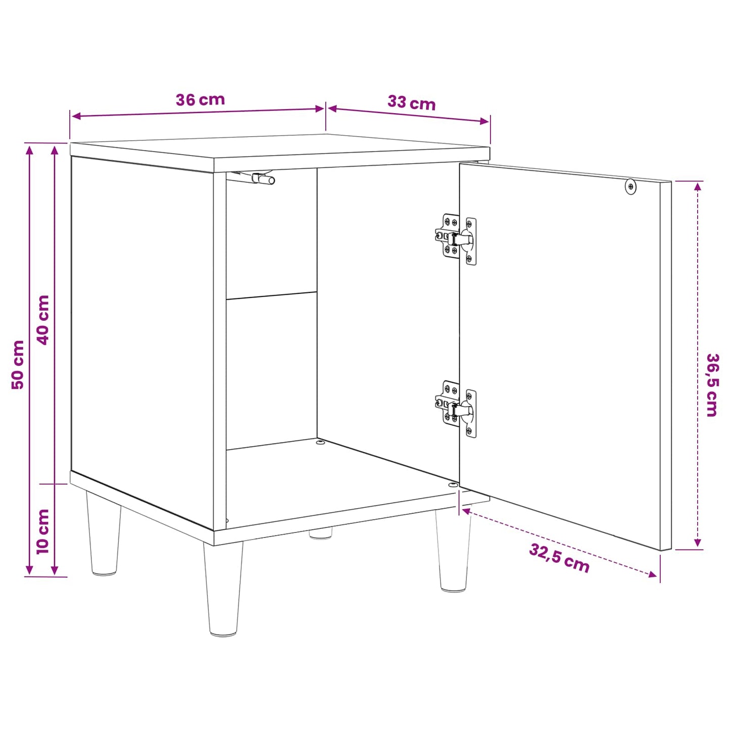 vidaXL Κομοδίνο GELEEN Sonoma Δρυς 36 x 33 x 50 εκ. Επεξεργασμένο Ξύλο