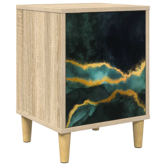 vidaXL Κομοδίνο WIJHE Sonoma Δρυς 36 x 33 x 50 εκ. Επεξεργασμένο Ξύλο