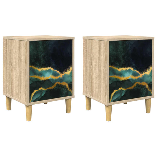 vidaXL Κομοδίνο WIJHE 2 τμχ. Sonoma Δρυς 36 x 33 x 50 εκ.