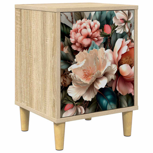 vidaXL Κομοδίνο BORNE Sonoma Δρυς 36 x 33 x 50 εκ. Επεξεργασμένο Ξύλο