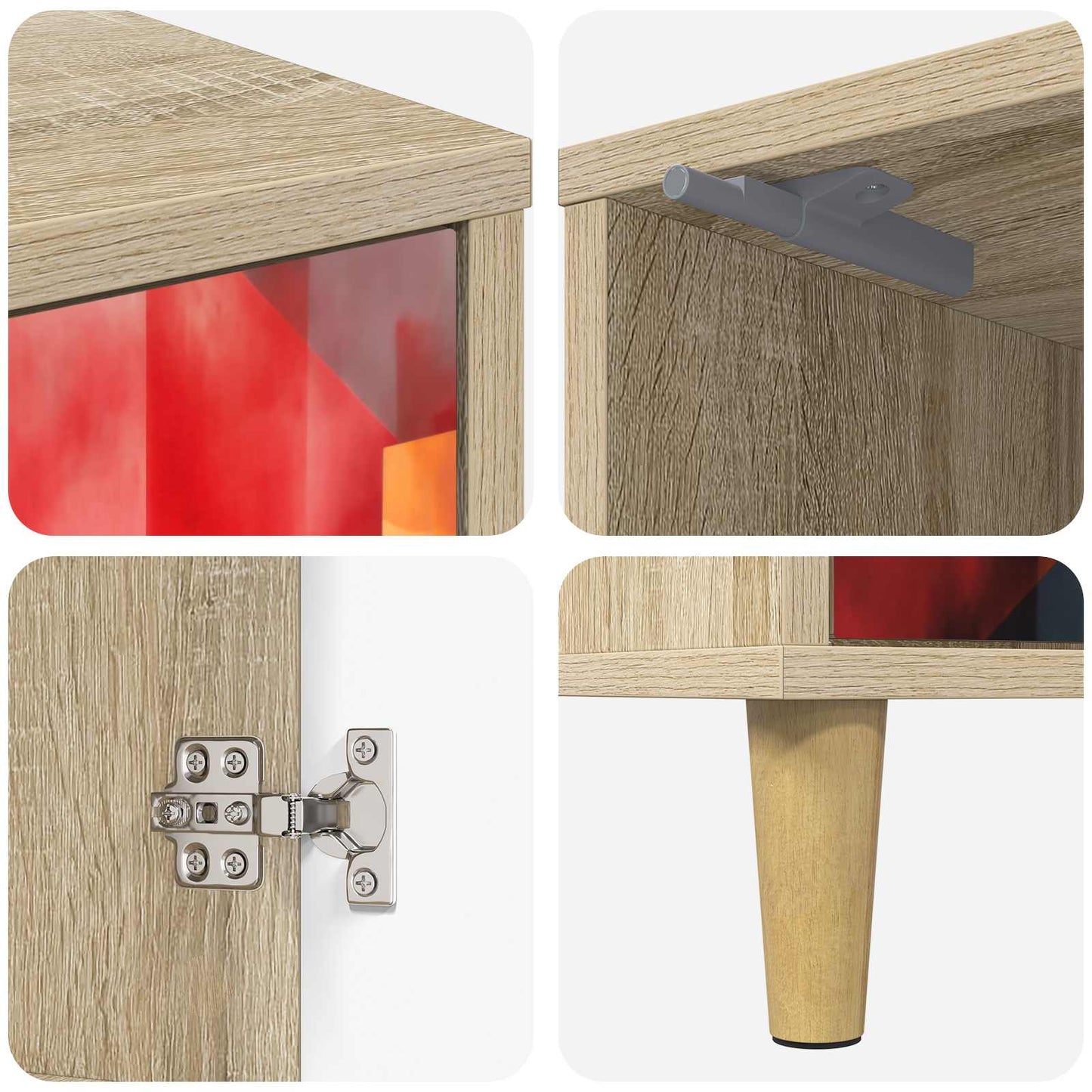 vidaXL Κομοδίνο HEESCH Sonoma Δρυς 36 x 33 x 50 εκ. Επεξεργασμένο Ξύλο