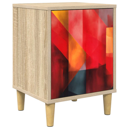 vidaXL Κομοδίνο HEESCH Sonoma Δρυς 36 x 33 x 50 εκ. Επεξεργασμένο Ξύλο