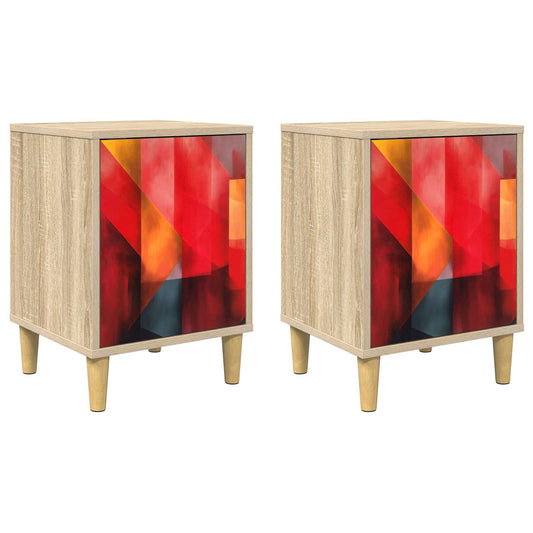 vidaXL Κομοδίνο HEESCH 2 τμχ. Sonoma Δρυς 36 x 33 x 50 εκ.