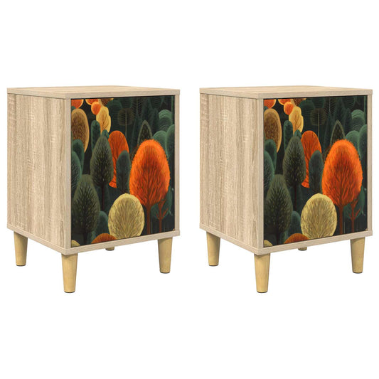 vidaXL Κομοδίνο ZAANDAM 2 τμχ. Sonoma Δρυς 36 x 33 x 50 εκ.