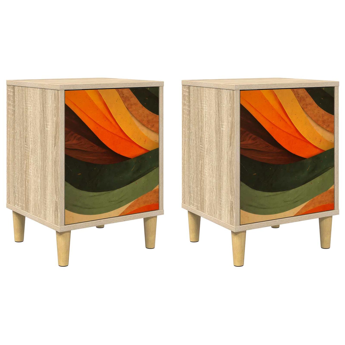 vidaXL Κομοδίνο BONN 2 τμχ. Sonoma Δρυς 36 x 33 x 50 εκ.