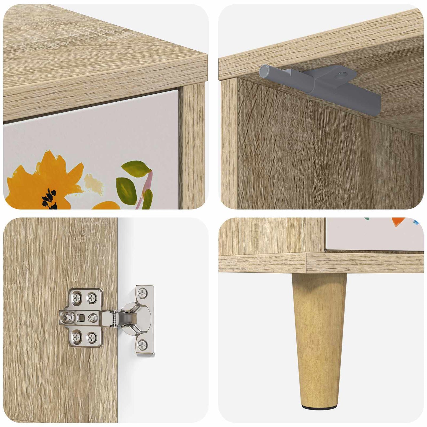 vidaXL Κομοδίνο MAINZ Sonoma Δρυς 36 x 33 x 50 εκ. Επεξεργασμένο Ξύλο