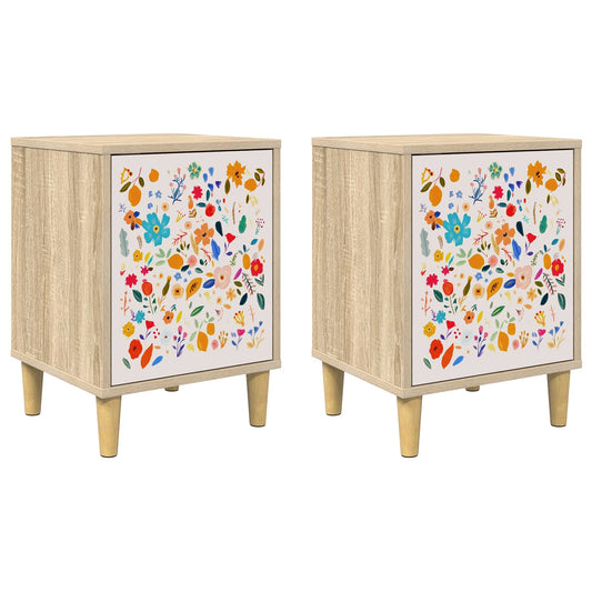 vidaXL Κομοδίνο MAINZ 2 τμχ. Sonoma Δρυς 36 x 33 x 50 εκ.