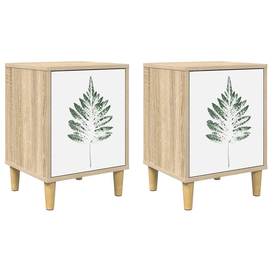 vidaXL Κομοδίνο HANAU 2 τμχ. Sonoma Δρυς 36 x 33 x 50 εκ.