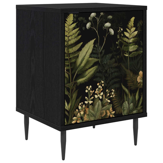 vidaXL Κομοδίνο RHENEN Μαύρη Δρυς 36 x 33 x 51 εκ. Επεξεργασμένο Ξύλο
