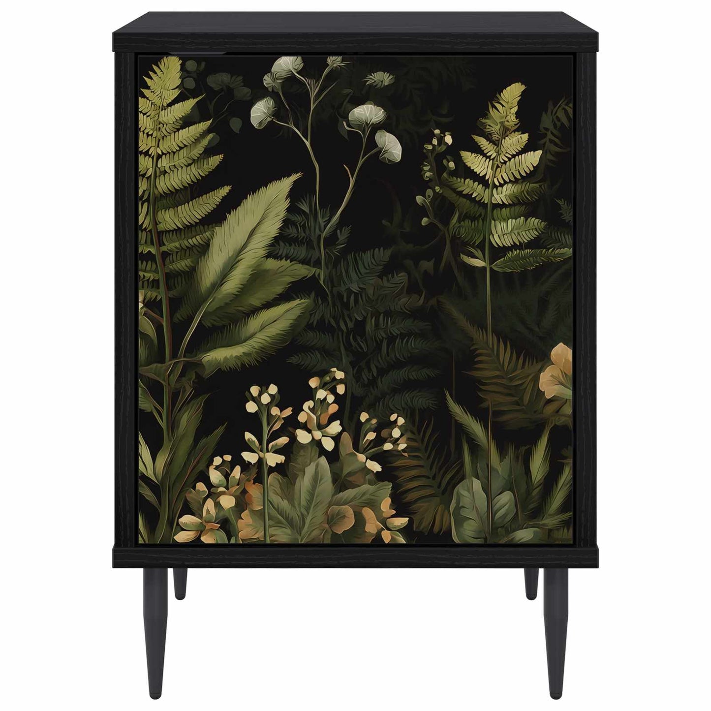vidaXL Κομοδίνο RHENEN Μαύρη Δρυς 36 x 33 x 51 εκ. Επεξεργασμένο Ξύλο