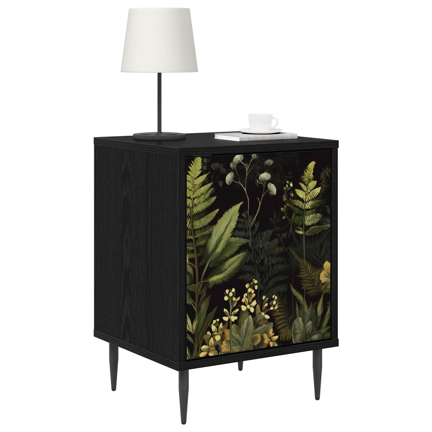 vidaXL Κομοδίνο RHENEN 2 τμχ. Μαύρη Δρυς 36 x 33 x 51 εκ.