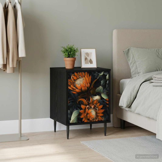 vidaXL Κομοδίνο LOCHEM Μαύρη Δρυς 36 x 33 x 51 εκ. Επεξεργασμένο Ξύλο