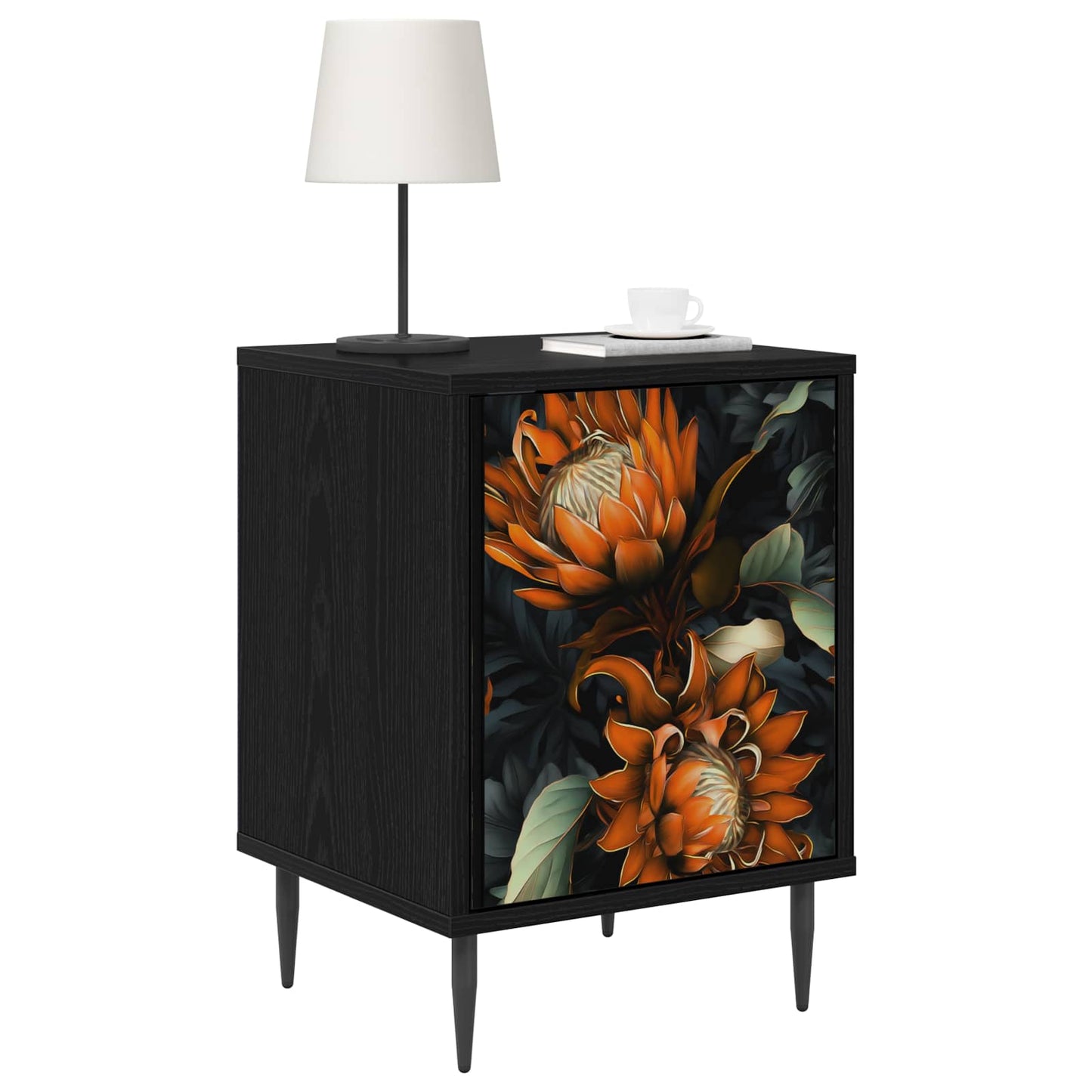 vidaXL Κομοδίνο LOCHEM Μαύρη Δρυς 36 x 33 x 51 εκ. Επεξεργασμένο Ξύλο