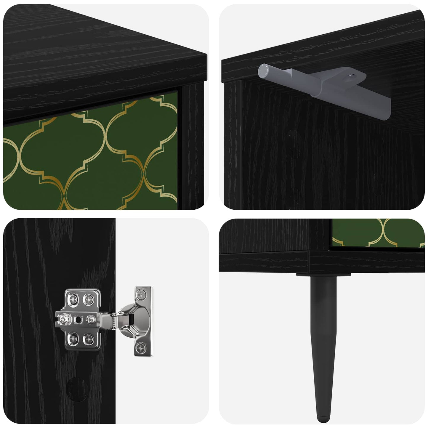 vidaXL Κομοδίνο GELEEN Μαύρη Δρυς 36 x 33 x 51 εκ. Επεξεργασμένο Ξύλο
