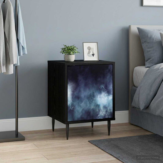 vidaXL Κομοδίνο RAALTE Μαύρη Δρυς 36 x 33 x 51 εκ. Επεξεργασμένο Ξύλο