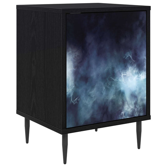vidaXL Κομοδίνο RAALTE Μαύρη Δρυς 36 x 33 x 51 εκ. Επεξεργασμένο Ξύλο