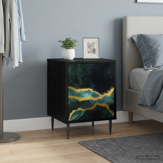 vidaXL Κομοδίνο WIJHE 2 τμχ. Μαύρη Δρυς 36 x 33 x 51 εκ.