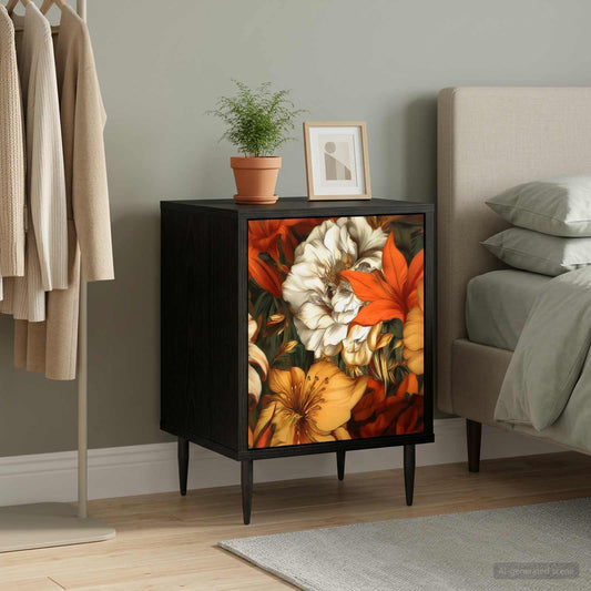 vidaXL Κομοδίνο GENNEP Μαύρη Δρυς 36 x 33 x 51 εκ. Επεξεργασμένο Ξύλο