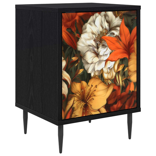 vidaXL Κομοδίνο GENNEP Μαύρη Δρυς 36 x 33 x 51 εκ. Επεξεργασμένο Ξύλο
