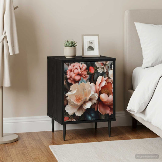 vidaXL Κομοδίνο BORNE Μαύρη Δρυς 36 x 33 x 51 εκ. Επεξεργασμένο Ξύλο