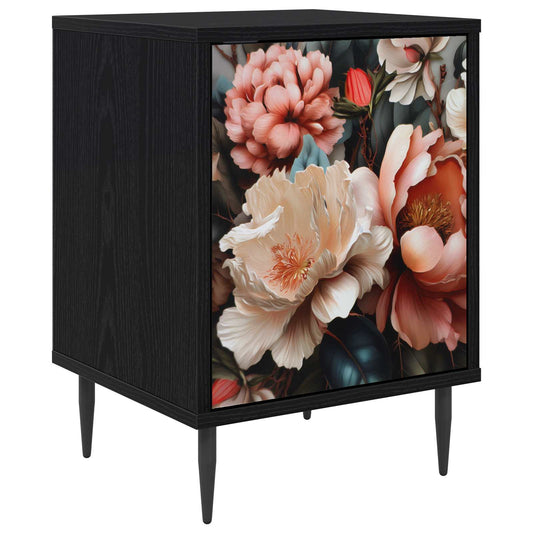 vidaXL Κομοδίνο BORNE Μαύρη Δρυς 36 x 33 x 51 εκ. Επεξεργασμένο Ξύλο