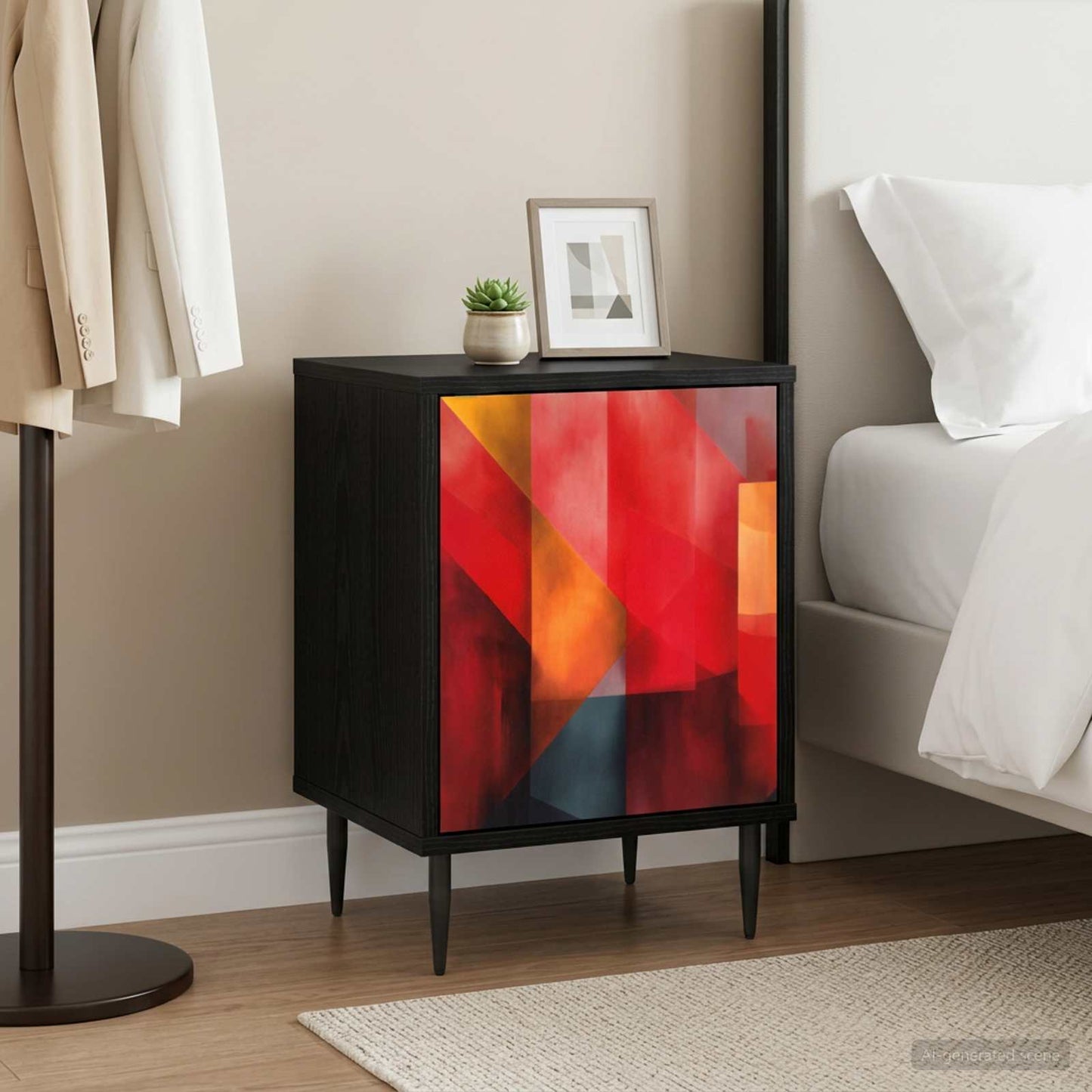 vidaXL Κομοδίνο HEESCH Μαύρη Δρυς 36 x 33 x 51 εκ. Επεξεργασμένο Ξύλο