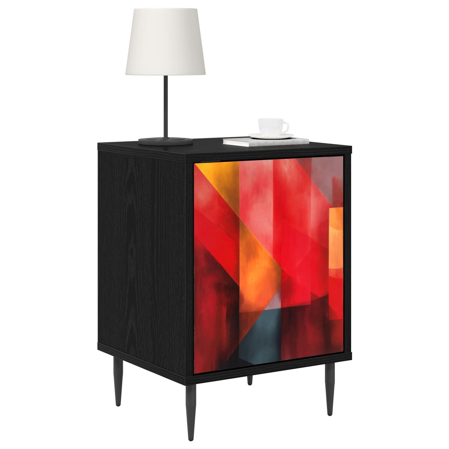 vidaXL Κομοδίνο HEESCH Μαύρη Δρυς 36 x 33 x 51 εκ. Επεξεργασμένο Ξύλο
